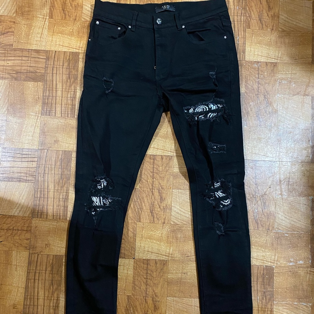Amiri Bandana Bedazzled Jeans